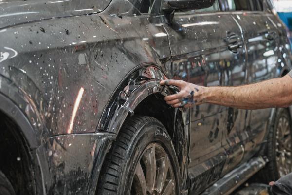 Side panel collision repair and painting